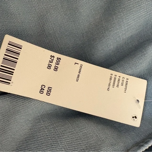 Urban Outfitters BDG Adriane Light Blue Relaxed Drawstring Shorts Size Large NWT - Picture 13 of 16